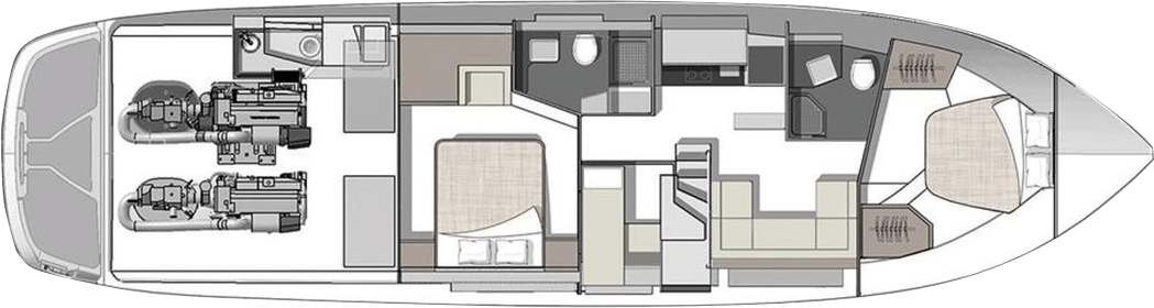 Yacht Cranchi 60ft VIDA bottom